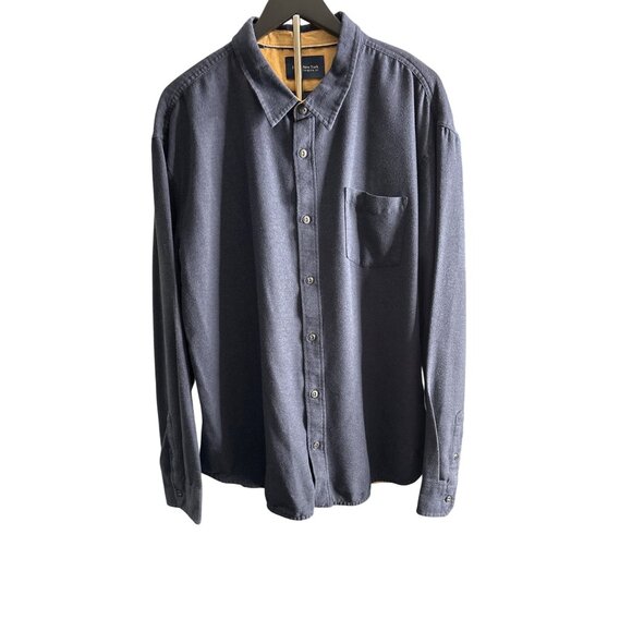 Jachs New York Men's Navy Twill Long Sleeve Button-Down Dress Shirt 2XL - Picture 1 of 11